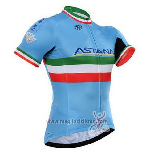 2016 Abbigliamento Ciclismo Astana Italia Blu e Verde Manica Corta e Salopette